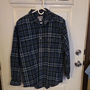 Carhartt Navy and White Plaid Flannel Shirt Size XL